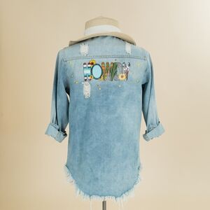 Kids Denim Jacket with Embroidered Design